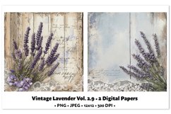 Vintage Lavender Digital Paper Vol. 2.9, 2 PNG &amp; JPEG Product Image 1