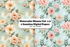 Watercolor Blooms Seamless Digital Paper Vol.1.12, 2 PNG Product Image 1