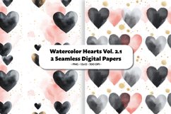 Watercolor Hearts Seamless Digital Paper Vol. 2.1, 2 PNG Product Image 1
