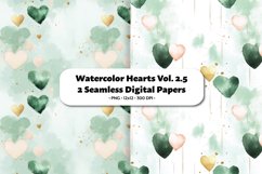 Watercolor Hearts Seamless Digital Paper Vol. 2.5, 2 PNG Product Image 1