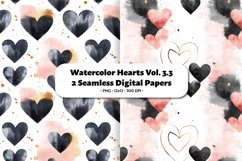 Watercolor Hearts Seamless Digital Paper Vol. 3.3, 2 PNG Product Image 1