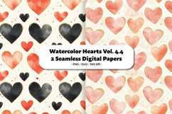 Watercolor Hearts Seamless Digital Paper Vol. 4.4, 2 PNG Product Image 1