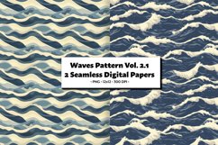 Waves Pattern Vol. 2.1 Seamless Digital Paper 2 PNG Product Image 1