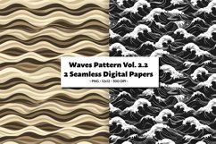 Waves Pattern Vol. 2.2 Seamless Digital Paper 2 PNG Product Image 1