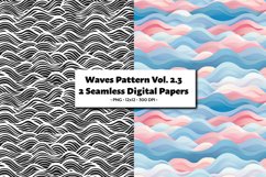Waves Pattern Vol. 2.3 Seamless Digital Paper 2 PNG Product Image 1