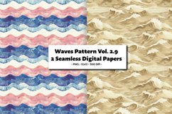 Waves Pattern Vol. 2.9 Seamless Digital Paper 2 PNG Product Image 1