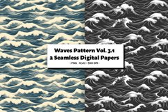 Waves Pattern Vol. 3.1 Seamless Digital Paper 2 PNG Product Image 1