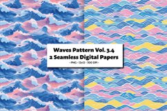 Waves Pattern Vol. 3.4 Seamless Digital Paper 2 PNG Product Image 1