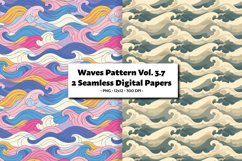 Waves Pattern Vol. 3.7 Seamless Digital Paper 2 PNG Product Image 1