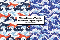 Waves Pattern Vol. 6.1 Seamless Digital Paper 2 PNG Product Image 1