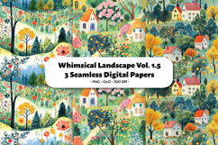 Whimsical Landscape Seamless Digital Paper Vol.1.5, 3 PNG Product Image 1