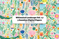 Whimsical Landscape Seamless Digital Paper Vol.1.7, 3 PNG Product Image 1