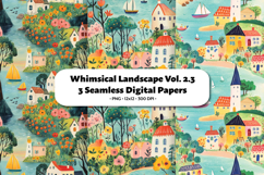 Whimsical Landscape Seamless Digital Paper Vol.2.3, 3 PNG Product Image 1