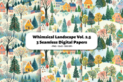 Whimsical Landscape Seamless Digital Paper Vol.2.5, 3 PNG Product Image 1