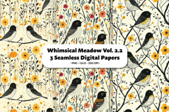 Whimsical Meadow Seamless Digital Paper Vol.2.2, 3 PNG Product Image 1