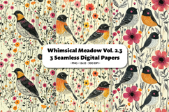 Whimsical Meadow Seamless Digital Paper Vol.2.3, 3 PNG Product Image 1