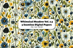 Whimsical Meadow Seamless Digital Paper Vol.2.5, 3 PNG Product Image 1