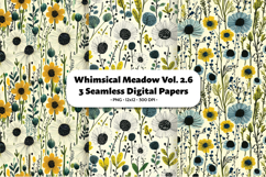 Whimsical Meadow Seamless Digital Paper Vol.2.6, 3 PNG Product Image 1