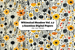 Whimsical Meadow Seamless Digital Paper Vol.2.7, 3 PNG Product Image 1