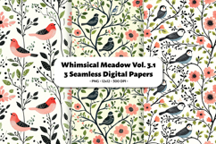 Whimsical Meadow Seamless Digital Paper Vol.3.1, 3 PNG Product Image 1