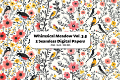 Whimsical Meadow Seamless Digital Paper Vol.3.5, 3 PNG Product Image 1