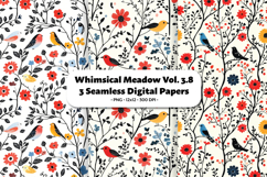 Whimsical Meadow Seamless Digital Paper Vol.3.8, 3 PNG Product Image 1