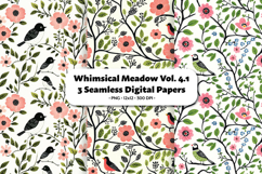Whimsical Meadow Seamless Digital Paper Vol.4.1, 3 PNG Product Image 1