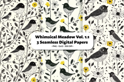 Whimsical Meadow Seamless Digital Paper Vol.1.1, 3 PNG Product Image 1