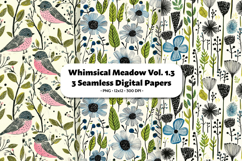 Whimsical Meadow Seamless Digital Paper Vol.1.3, 3 PNG Product Image 1