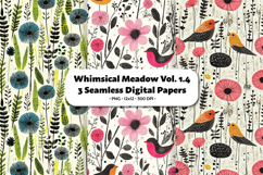 Whimsical Meadow Seamless Digital Paper Vol.1.4, 3 PNG Product Image 1
