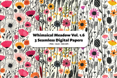 Whimsical Meadow Seamless Digital Paper Vol.1.6, 3 PNG Product Image 1