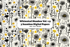 Whimsical Meadow Seamless Digital Paper Vol.1.9, 3 PNG Product Image 1