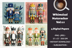 Whimsical Nutcracker Digital Paper Vol.1.1,4 PNG and JPEG Product Image 1