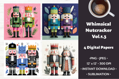 Whimsical Nutcracker Digital Paper Vol.1.3,4 PNG and JPEG Product Image 1