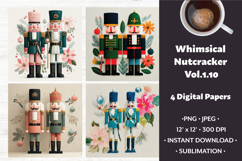 Whimsical Nutcracker Digital Paper Vol.1.10,4 PNG and JPEG Product Image 1