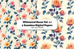 Whimsical Roses Seamless Digital Paper Vol. 1.1, 2 PNG Product Image 1