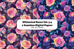 Whimsical Roses Seamless Digital Paper Vol. 3.4, 2 PNG Product Image 1