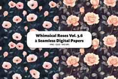 Whimsical Roses Seamless Digital Paper Vol. 3.6, 2 PNG Product Image 1