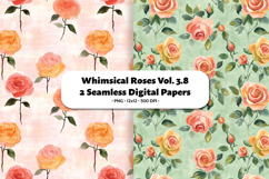 Whimsical Roses Seamless Digital Paper Vol. 3.8, 2 PNG Product Image 1