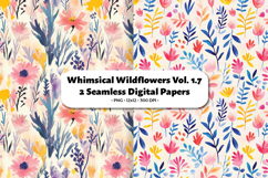 Whimsical Wildflowers Seamless Digital Paper Vol. 1.7, 2 PNG Product Image 1