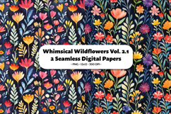 Whimsical Wildflowers Seamless Digital Paper Vol. 2.1, 2 PNG Product Image 1