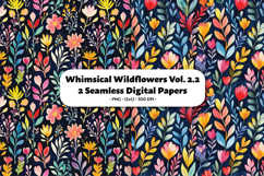 Whimsical Wildflowers Seamless Digital Paper Vol. 2.2, 2 PNG Product Image 1