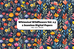 Whimsical Wildflowers Seamless Digital Paper Vol. 2.3, 2 PNG Product Image 1