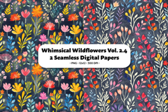 Whimsical Wildflowers Seamless Digital Paper Vol. 2.4, 2 PNG Product Image 1