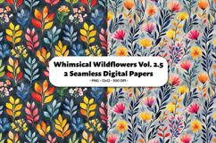 Whimsical Wildflowers Seamless Digital Paper Vol. 2.5, 2 PNG Product Image 1