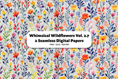 Whimsical Wildflowers Seamless Digital Paper Vol. 2.7, 2 PNG Product Image 1