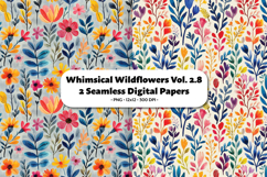Whimsical Wildflowers Seamless Digital Paper Vol. 2.8, 2 PNG Product Image 1