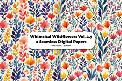 Whimsical Wildflowers Seamless Digital Paper Vol. 2.9, 2 PNG Product Image 1