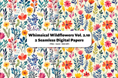 Whimsical Wildflowers Seamless Digital Paper Vol. 2.10, 2 PN Product Image 1