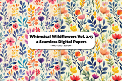 Whimsical Wildflowers Seamless Digital Paper Vol. 2.13, 2 PN Product Image 1